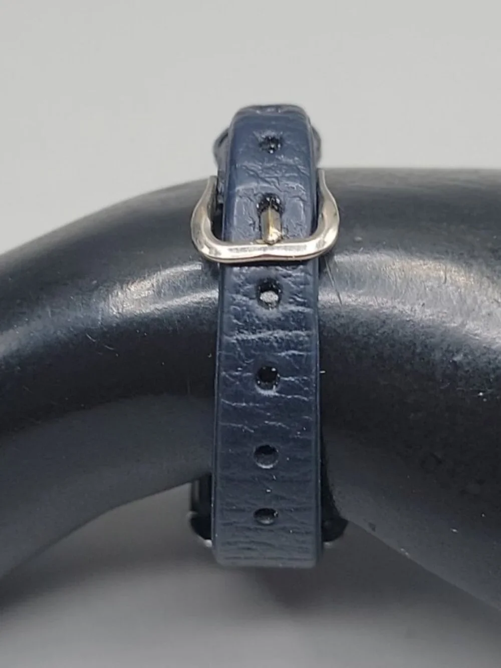 Vintage 1973 Timex Ladies Tank Watch Blue Roman Numeral Dial Chrome Plated Runs